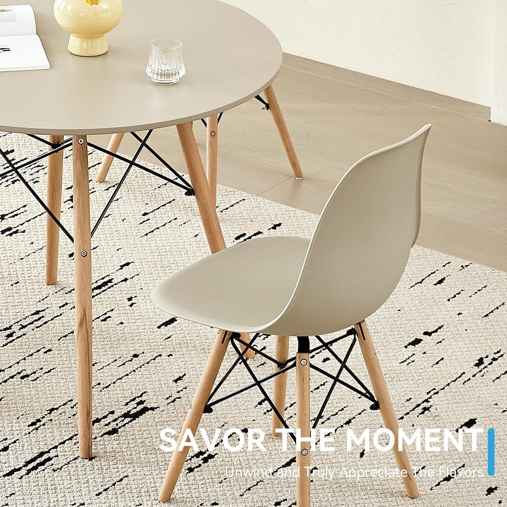5-Piece Round Dining Set, 35.5" Sand Table Chairs Set of 4