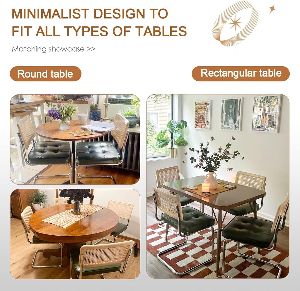 Zesthouse Natural Rattan Dining Chairs Set of 2, Modern Cesca Kitchen Chair