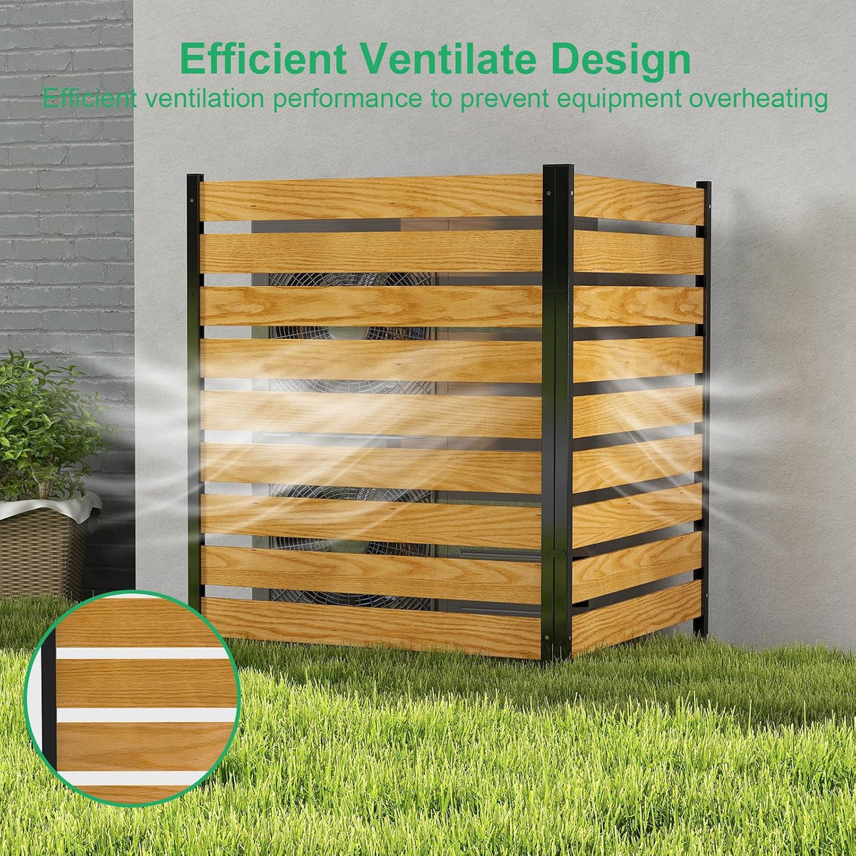 DoCred Air Conditioner Fence, 36" W x 44" H Privacy Screens Fence Panels