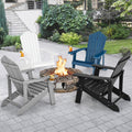 Giantex Outdoor Adirondack Chair - Oversized Patio Chairs w/Hidden Cup Holder, Realistic Wood Grain, 380 LBS Weight Capacity, Weather Resistant Firepit Chairs for Backyard, Garden (1, Navy)
