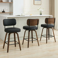 Swivel Bar Stools Set of 3, 30" Bar Height, Black