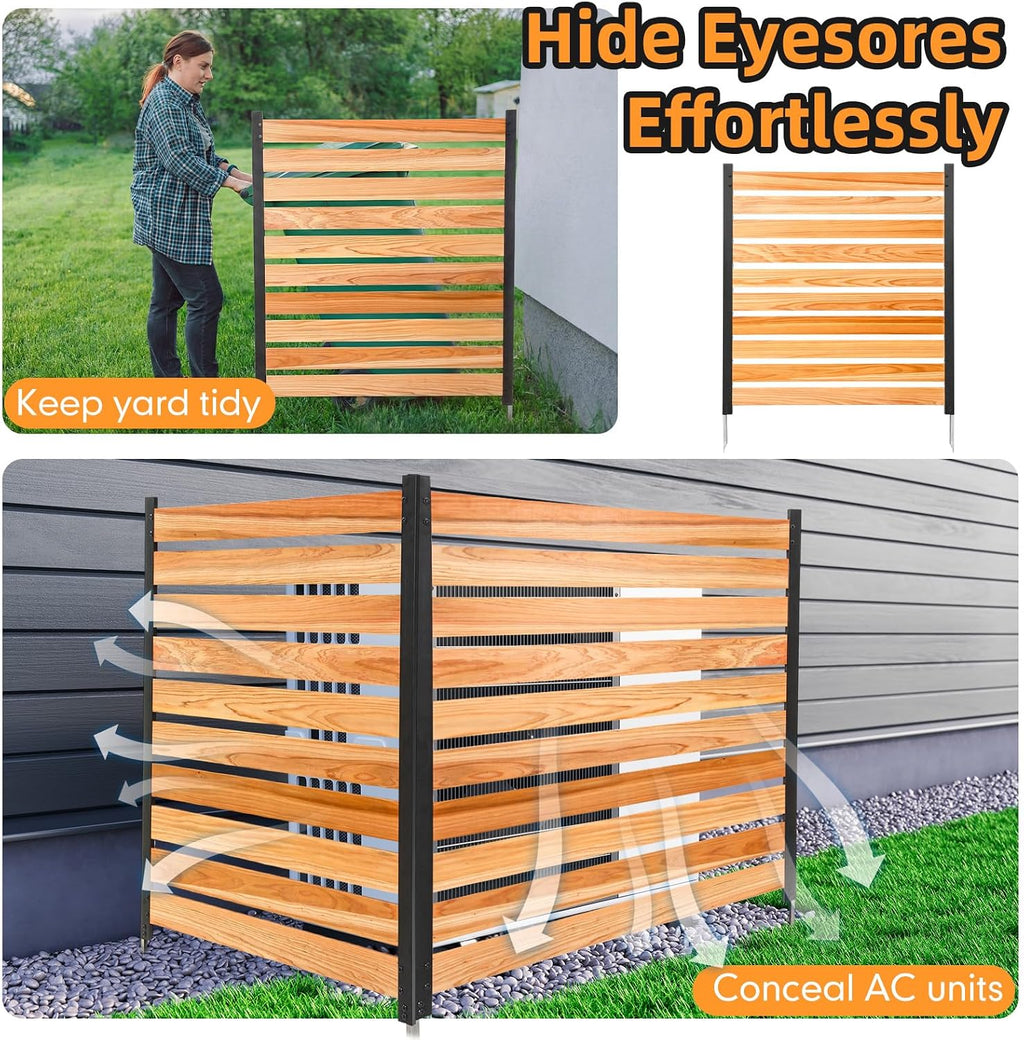 Novabright 42" H x 38" W Outdoor Privacy Fence with Ground Stakes