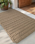 DEXI Jute Door Mat 24x36, Woven Mat for Covered Outside Entry, Light Taupe