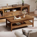 GIANTEX Mid Century Modern Coffee Table, 47" Wood Center Table