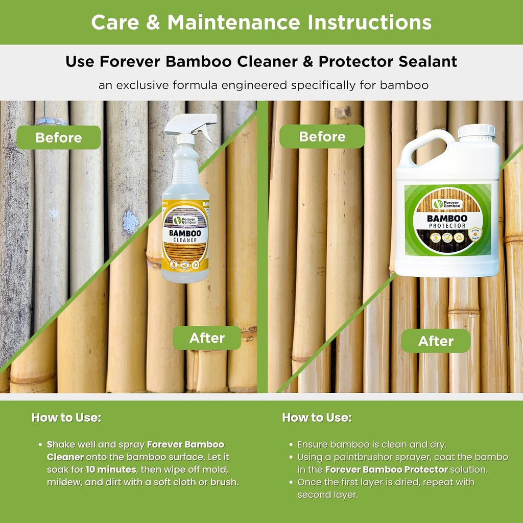 FOREVER BAMBOO Natural Bamboo Fencing Decorative Rolled Fence Panel 1 in D x 6 ft H x 8 ft L