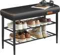 VASAGLE Shoe Bench, Synthetic Leather with Stitching, Loads 300 lb