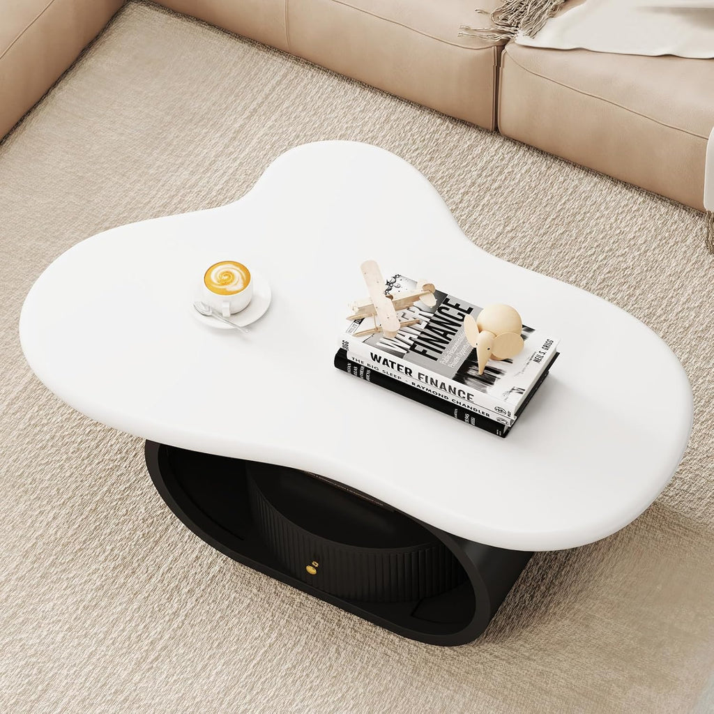 COSVALVE Cloud Coffee Table with Storage Drawer, Side Table for Living Room