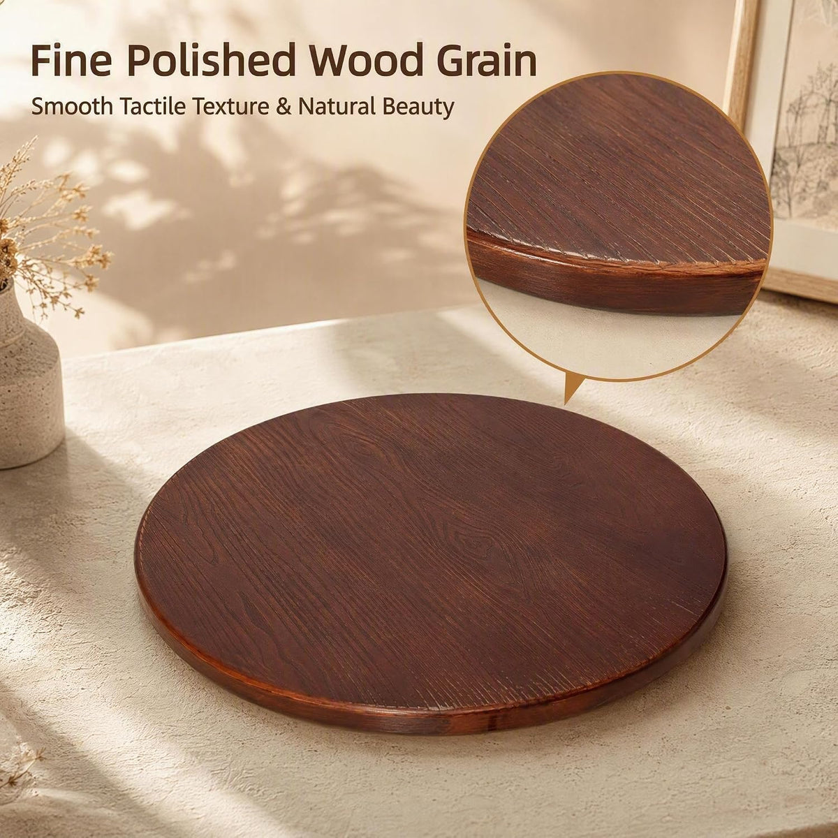 farmhouse round wooden table top 19.7" diy for showing dimensions