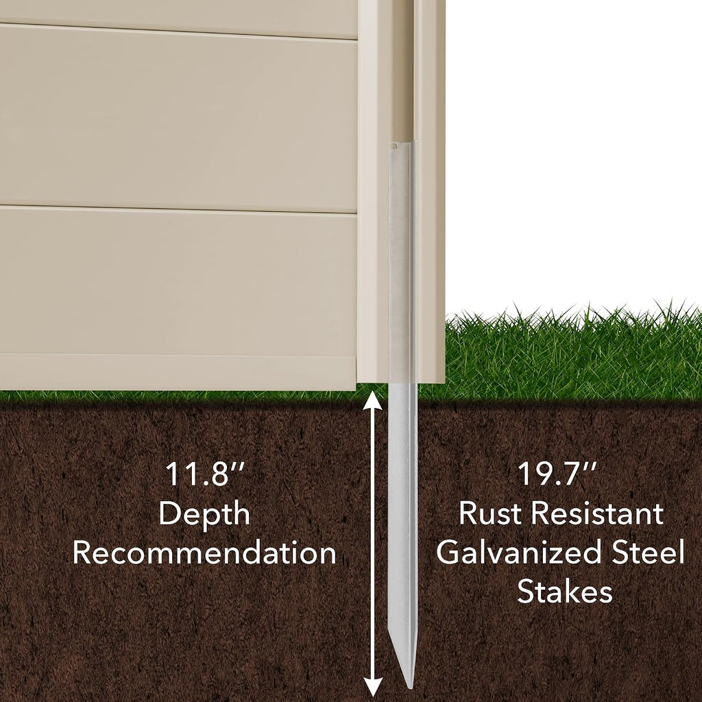 Casafield 48" x 48" Privacy Screen - Outdoor Vinyl Fence Panel Enclosure for AC/Trash Bins/Pool Equipment - Tan