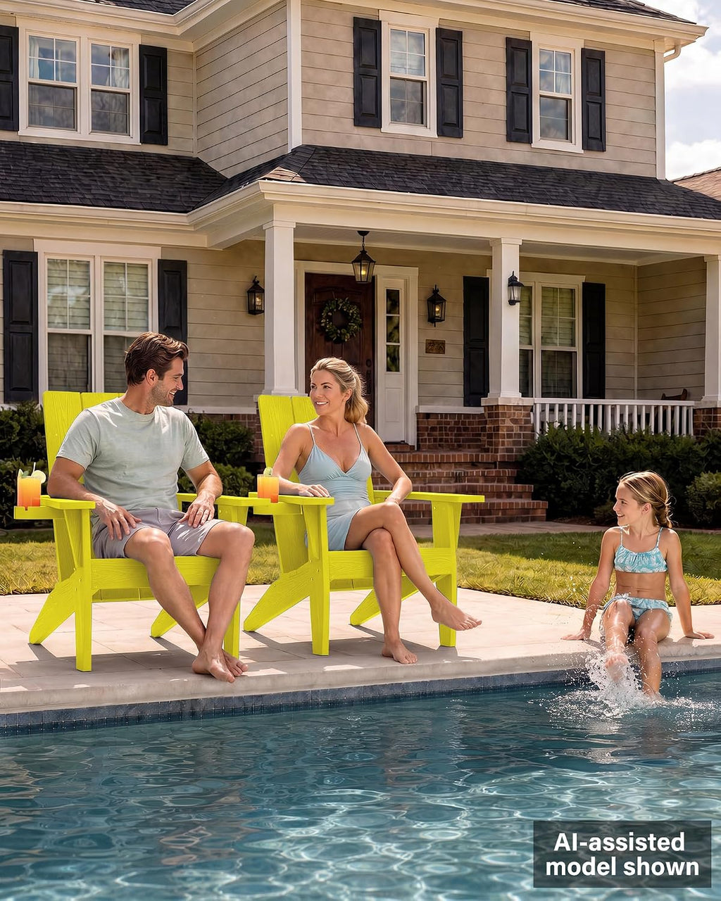 MXIMU Adirondack Chairs Set of 2, 450lb Capacity & 33in Tall Backrest