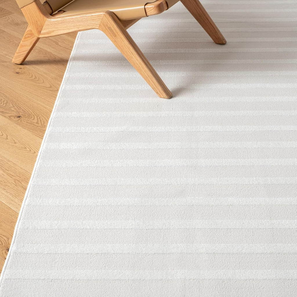 Revival Rugs Staves 8'x10' Area Rugs - Washable, Medium Pile, Modern, Cream