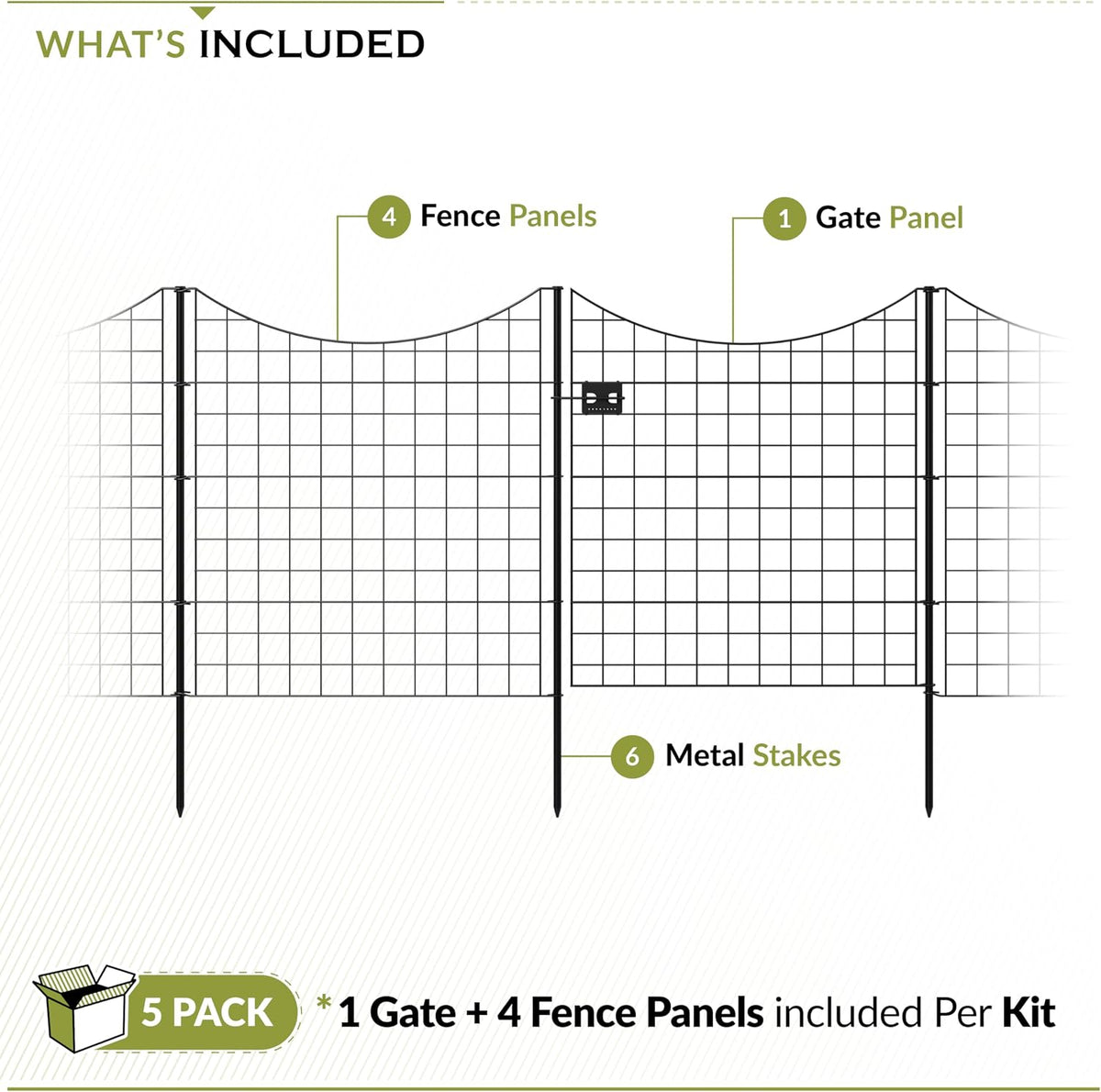 Zippity 39in H Black Metal Fence w/ Gate, DIY Fence Kit