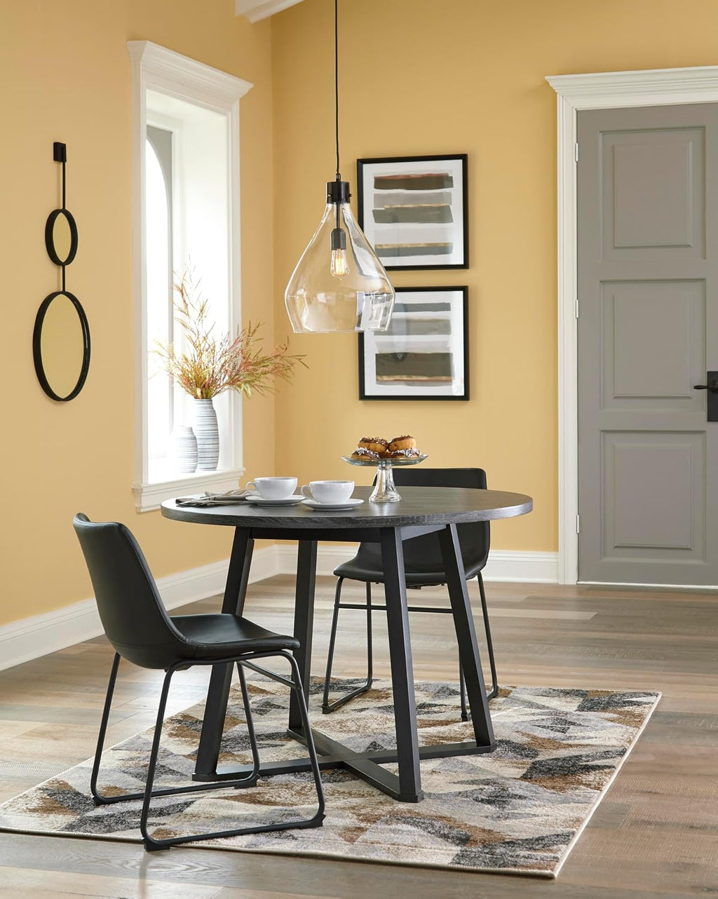 Signature Design by Ashley Centiar Dining Chairs Set of 2, Black
