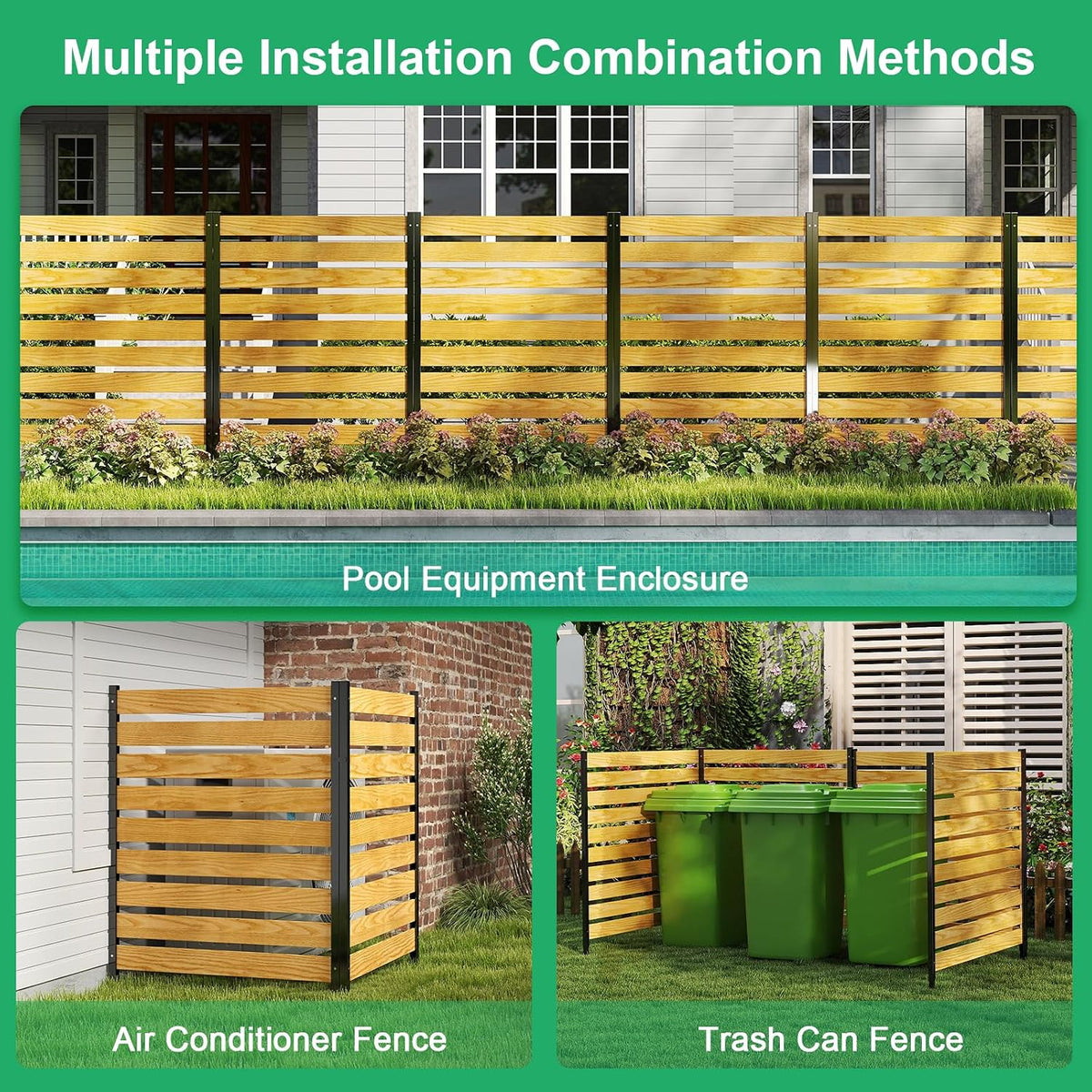 DoCred Air Conditioner Fence, 36" W x 44" H Privacy Screens Fence Panels