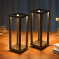PUSU Cordless Waterproof Table Lamps Set of 2, Black LED Outdoor Desk Lamp