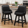 REONEY Swivel Bar Stools Set of 3, 24" Upholstered Counter Height Barstool