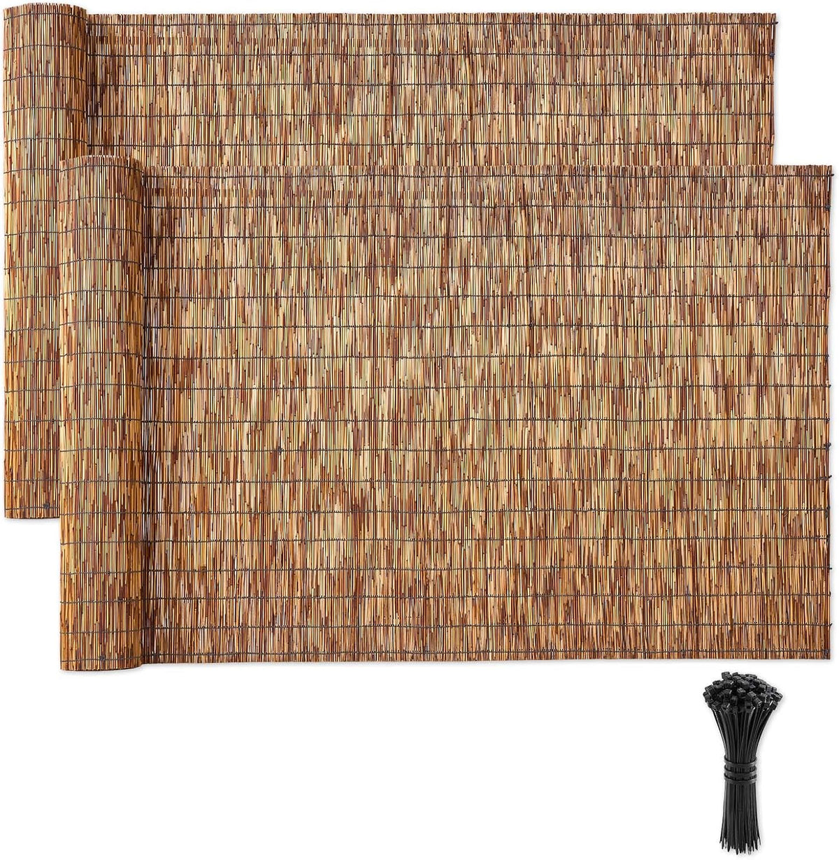 VEVOR Natural Reed Fencing, 4 ft x 13.12 ft, 2 Pack Decorative Natural Reed Fencing Roll, Decorative Fence for Backyard Divider, Privacy Screen Panel Curtain for Balcony Patio Garden Backyard Outdoor