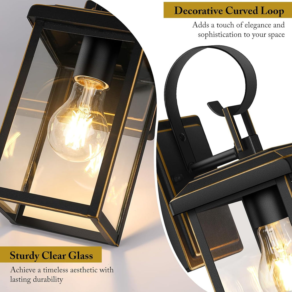 BesLowe 2-Pack Outdoor Wall Light Fixtures, Modern Porch Sconces, Bronze