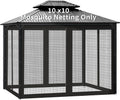10' x 10' Gazebo & Pop Up Canopy Tent Replacement Mosquito Netting (Black)