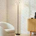 Brightech Halo Split Modern Bright LED Torchiere Floor Lamp for Offices - Dimmable, Tall Standing Lamp for Living Room or Bedroom - Adjustable Light w/Rotating Angles - Jet Black