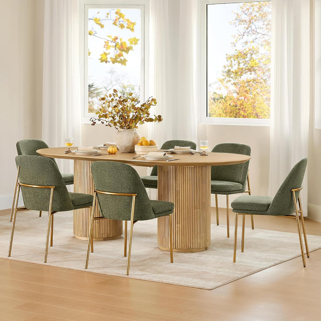 CHITA Modern Dining Chairs Set of 2, Upholstered Dining Chair, Moss Green
