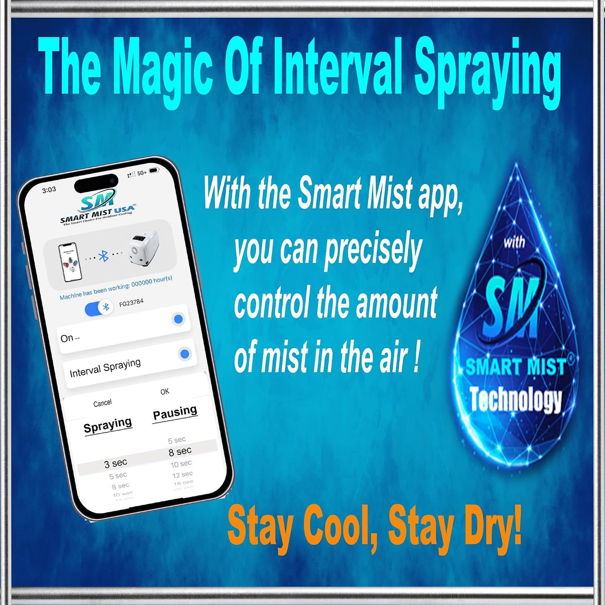 App Controlled High Pressure Misting Mister System Kit 1000 PSI Stainless Steel Tubing DIY Patio Greenhouse (54' w/ 27-.008" Nozzles for Very Hot Dry Climates, Stainless Steel Tubing)