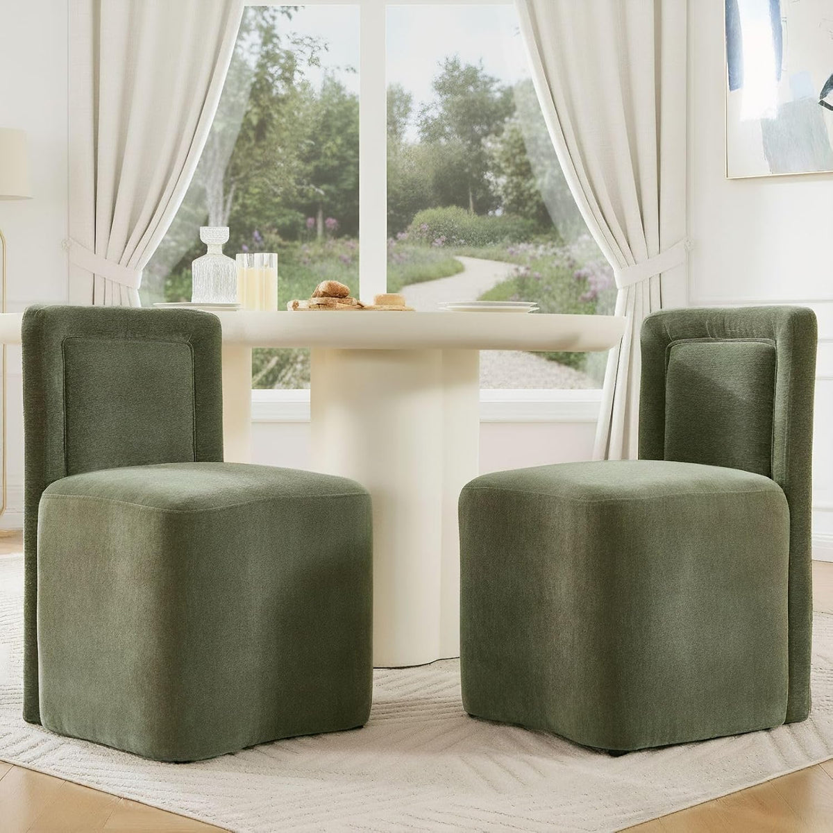 Hyfirm Upholstered Dining Chairs Set of 4, No Assembly Reception Chairs