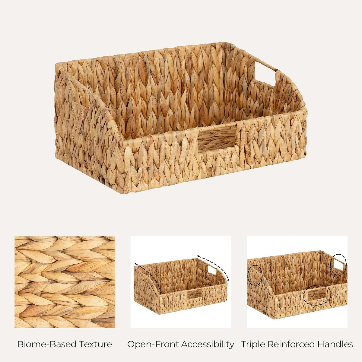 StorageWorks Pantry Baskets for Organizing, Hyacinth Storage Baskets,2-Pack
