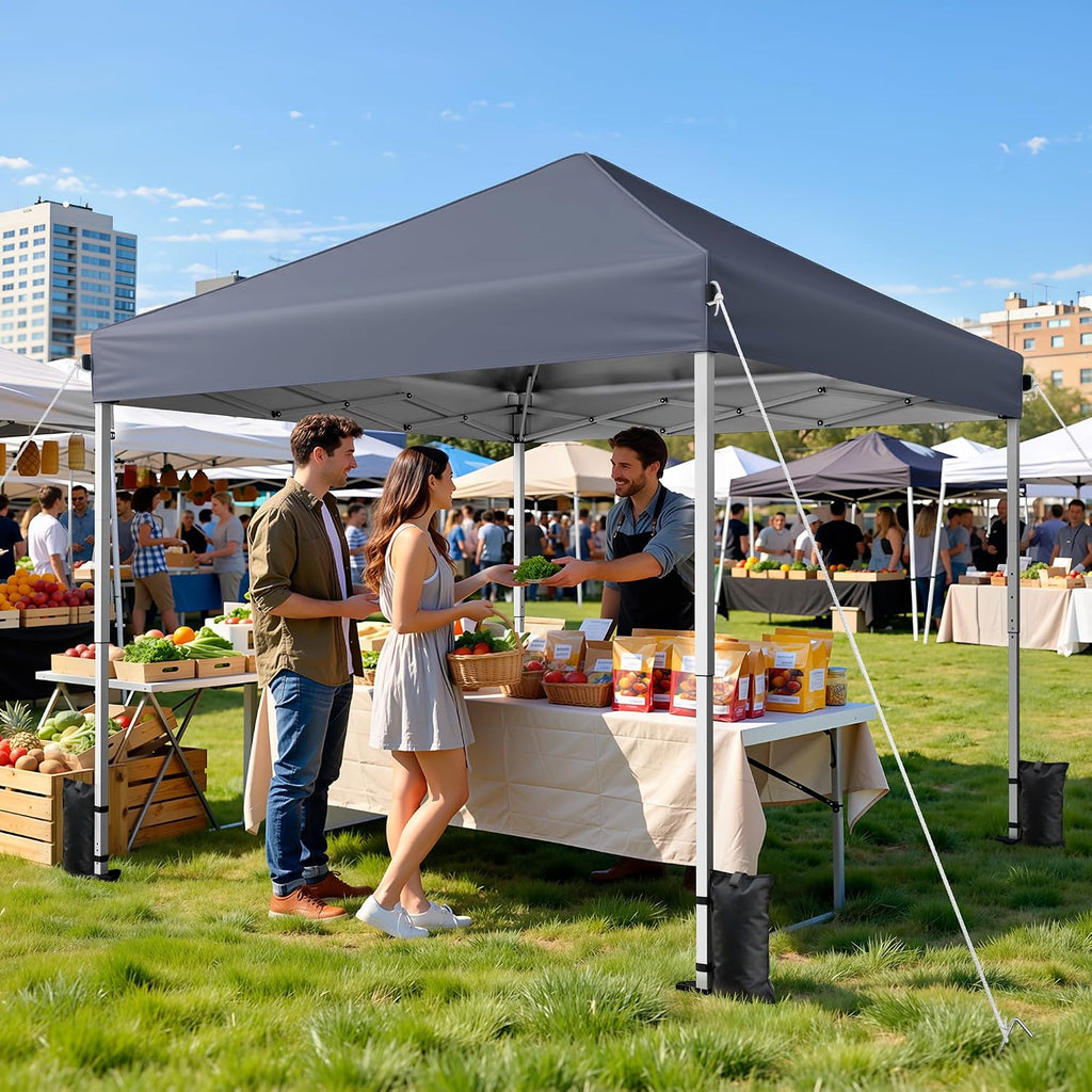 10x10 Pop Up Canopy Tent with One-Push Center Lock,Dark Gray
