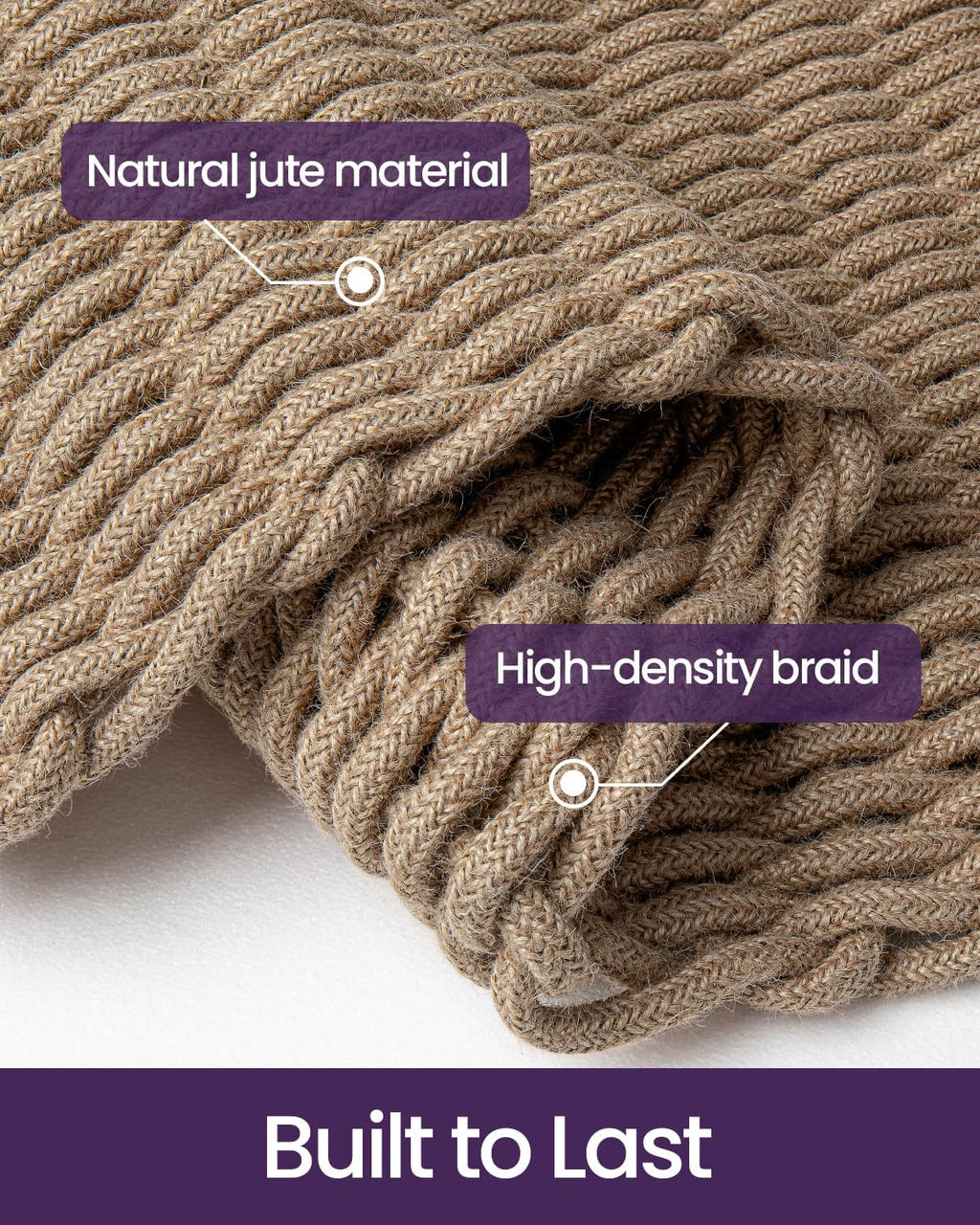 DEXI Jute Door Mat 24x36, Woven Mat for Covered Outside Entry, Light Taupe