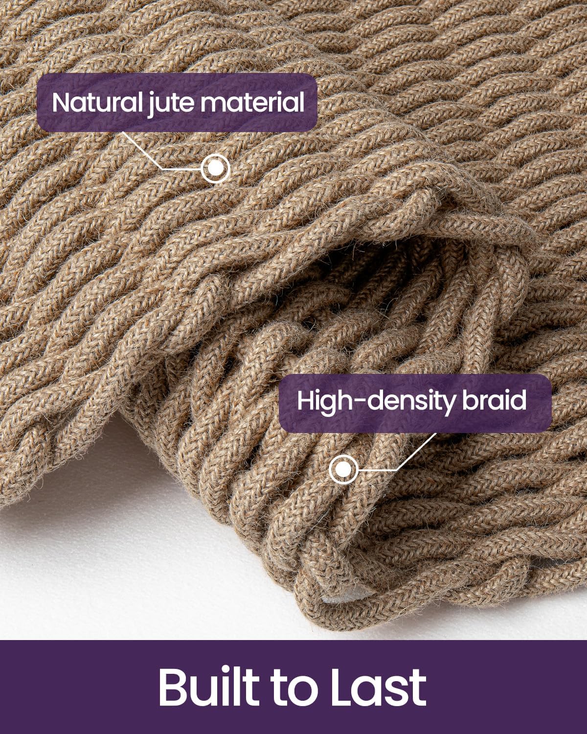 DEXI Jute Door Mat 24x36, Woven Mat for Covered Outside Entry, Light Taupe
