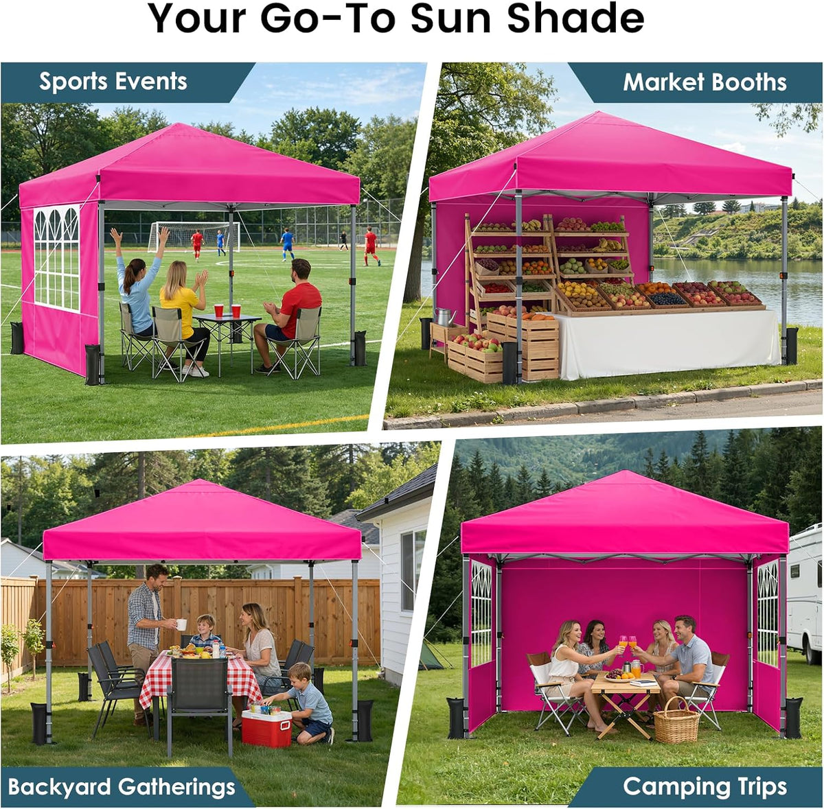 Raynesys 10x10ft Pop Up Canopy Tent with Sidewalls for Events, Parties