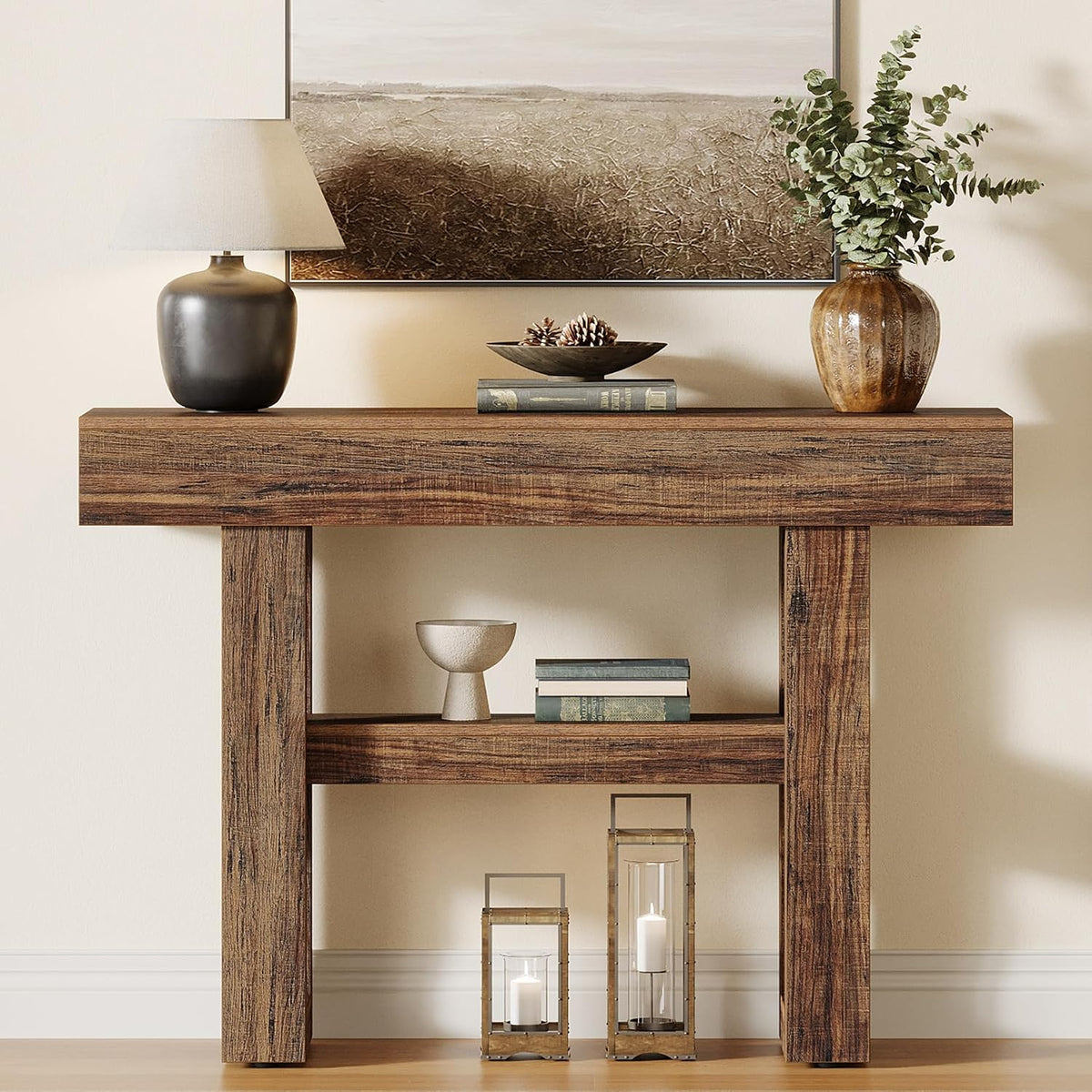 Tribesigns 41.34" Farmhouse Console Table, Sofa Table Behind The Couch