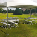 VINGLI 6 FT Plastic Folding Table Set with 6 White Folding Chairs for Picnic, Event, Training, Outdoor Activities, at Home and Commercial Use