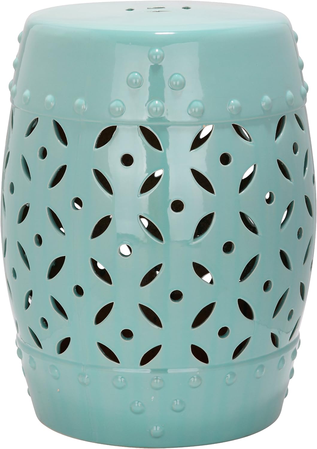 Safavieh Castle Gardens Collection Lattice Coin White Ceramic Garden Stool