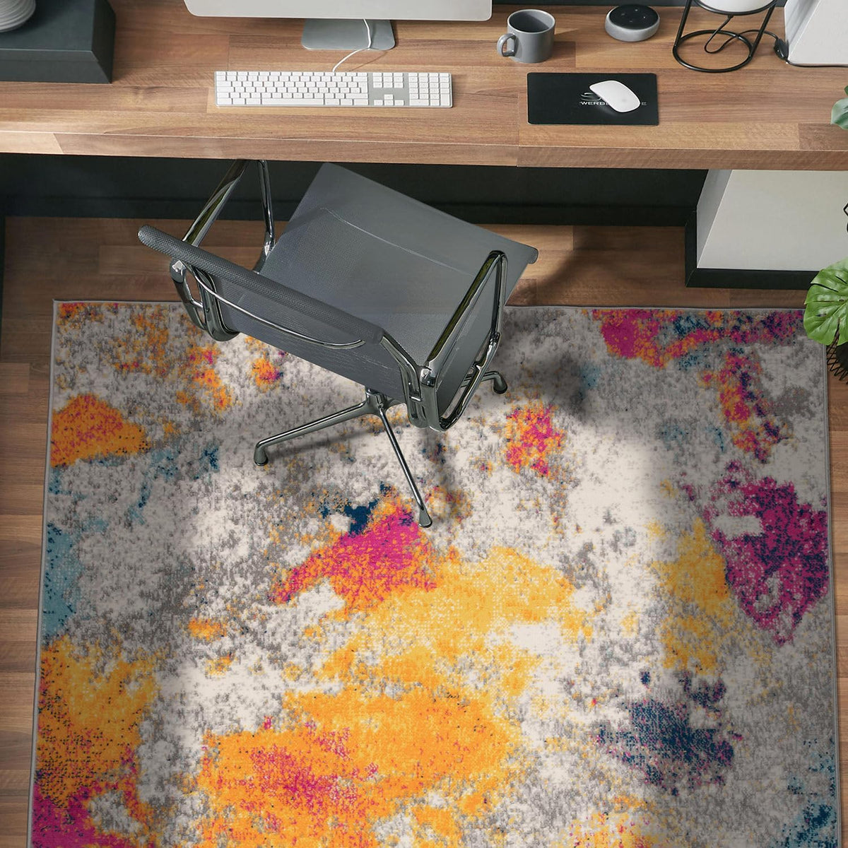 Rugshop Modern Abstract Living Room Non-Shedding Area Rug Multi 4' x 6'