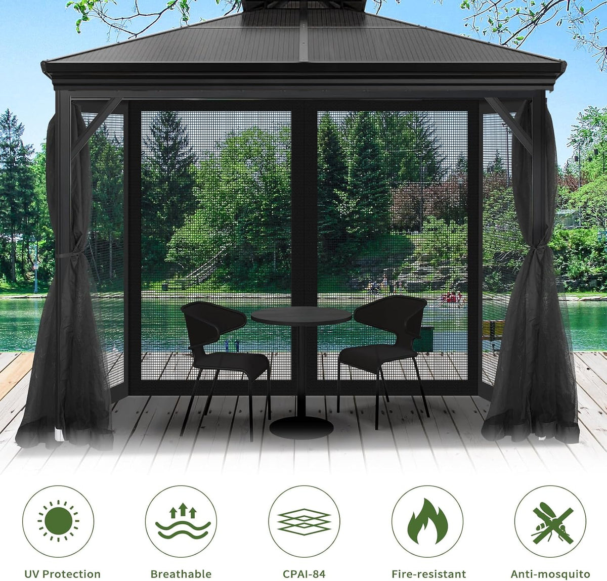 10' x 10' gazebo & pop up canopy shown in use