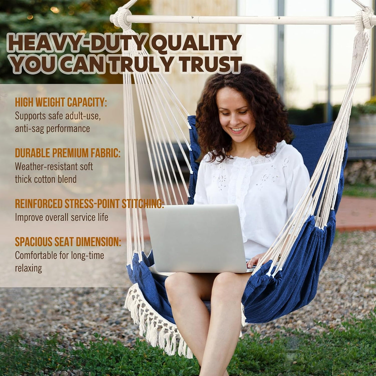 chihee hammock chair foot rest 2 cushions max shown in use