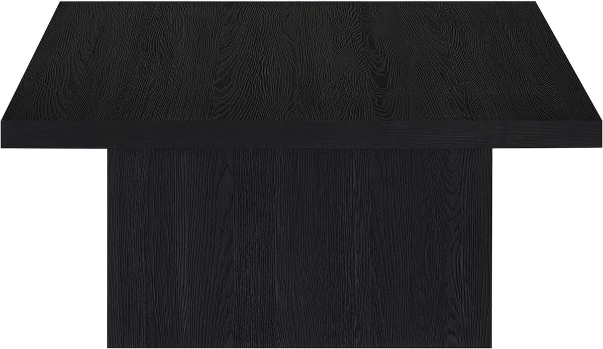 Coaster Home Furnishings - Devar - Wood - Square Coffee Table with Pedestal Base, Geometric Design and Contemporary Style - Living Room - Black - 706408