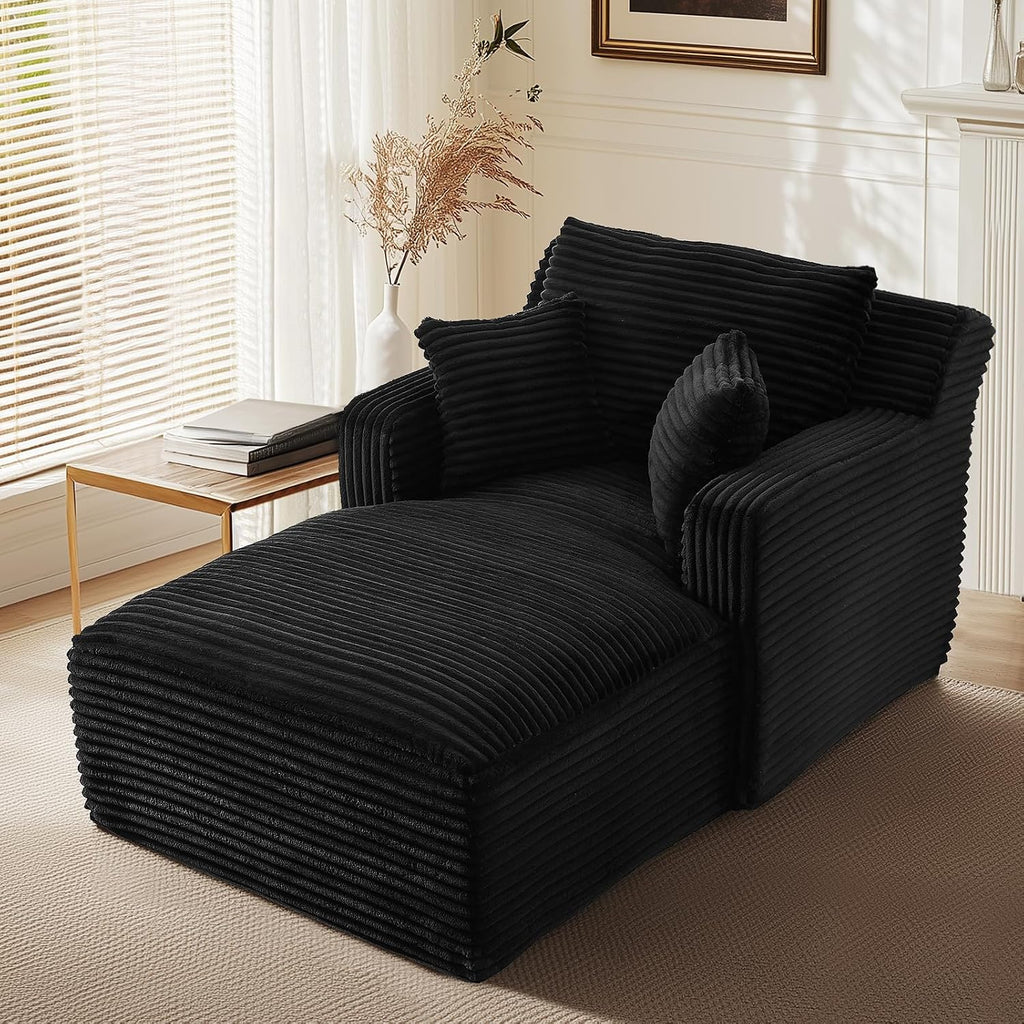 65.4" Chaise Lounge Chair Indoor, Oversized Boneless Couch