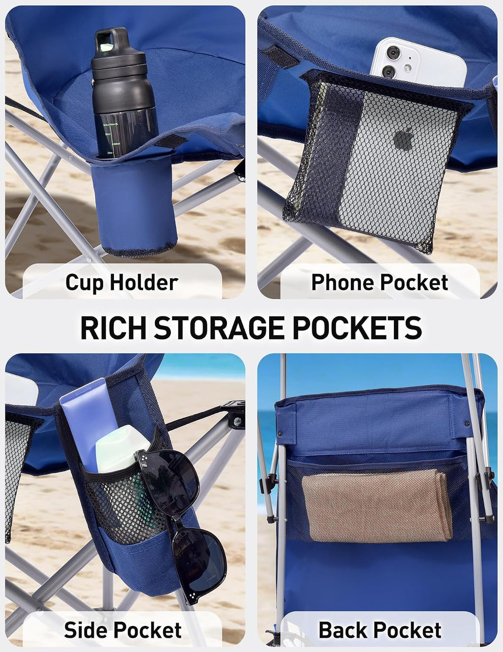 eo living oversized camping chair with canopy shade on a desk or shelf