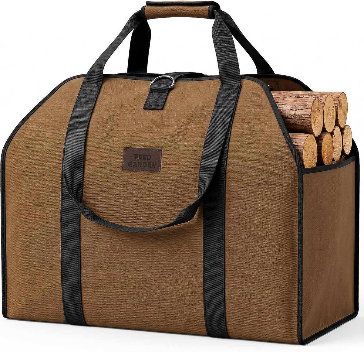FEED GARDEN Extra Large Firewood Carrier, Waxed Canvas Log Carrier Bag