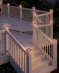Tuanse 6 Pack Mosaic Solar Post Cap Lights for Fence Deck Posts, Colorful