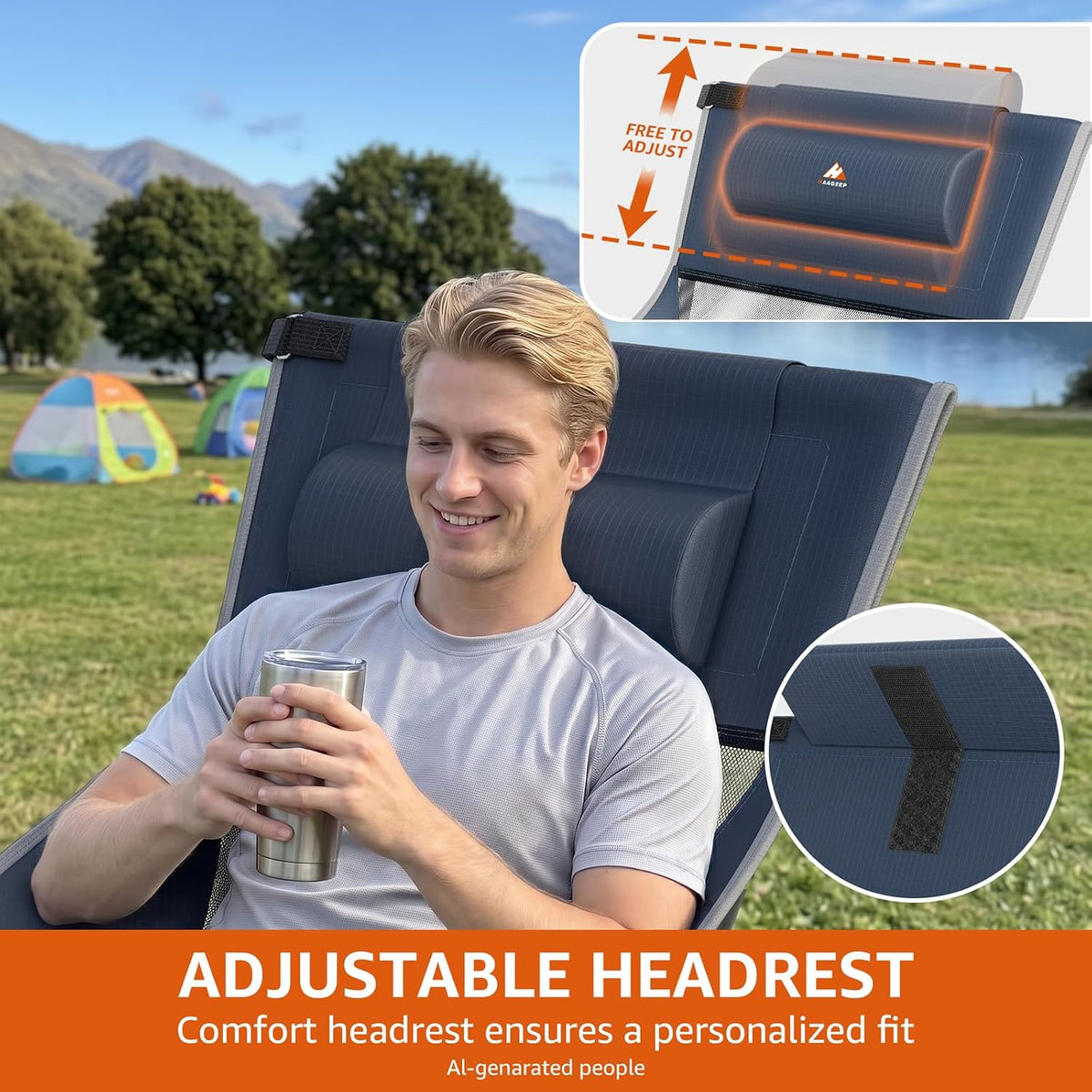 Ultralight Rocking Camping Chair Portable Swinging Moon Chair