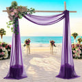 MDS Halloween Chiffon Draping Fabric - 2 Panel, 30" Wide x 30ft Long - Sheer Spooky Arbor & Canopy Drapery for Haunted House Backdrops, Party Ceilings, DIY Costumes & Themed Events - Cadbury Purple (Pack of 2)