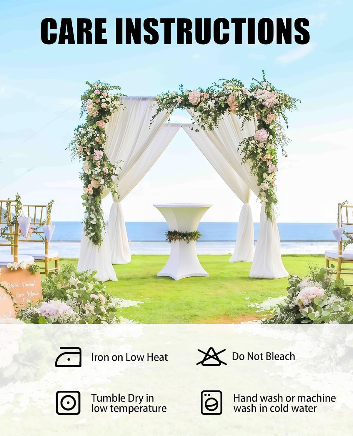 Cocktail Table Covers - 12 Pack 32x43 Inch Table Cloth - White