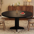 IDEALHOUSE 47" Round Dining Table for 4, Farmhouse Kitchen Table, Black