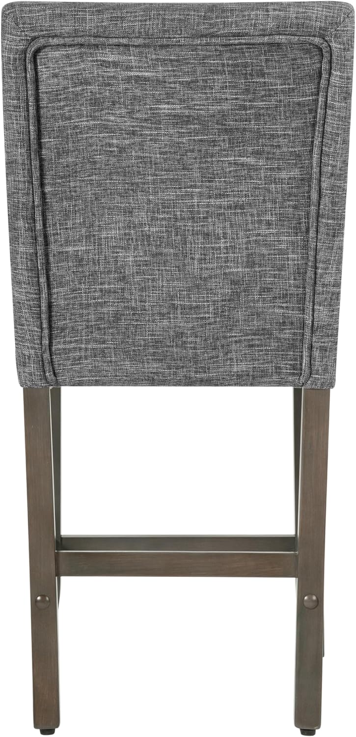 HomePop Upholstered Counter Stool, 24-Inch, Slate Gray