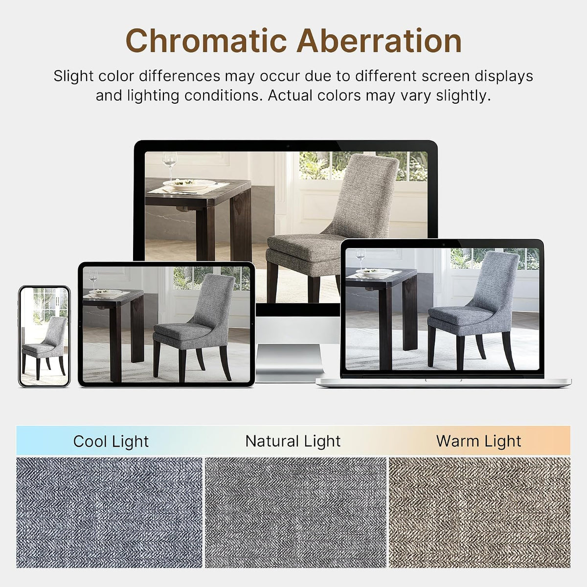 KISLOT Upholstered Dining Chairs Modern Sidechair Performance Fabric High Back Armlesschair for Diningroom Kitchen, Dark Grey, Set of 2(1 Box)