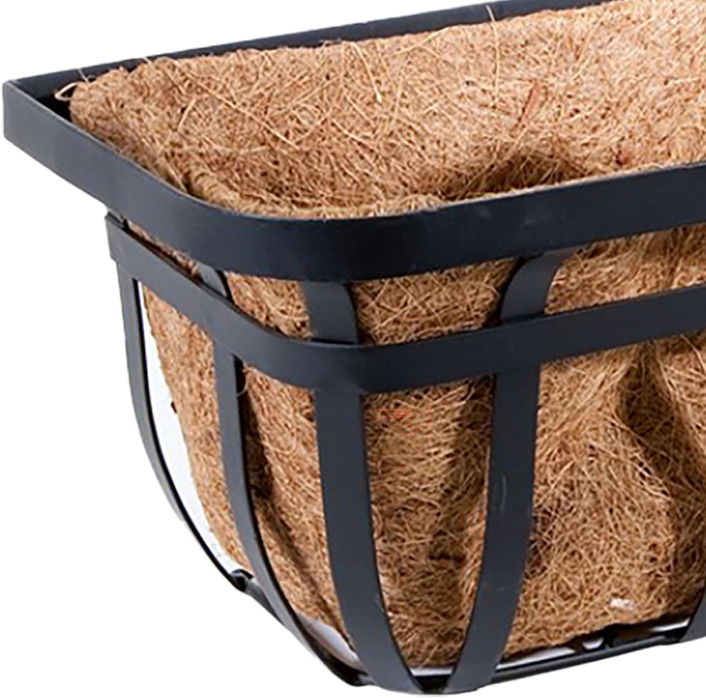 BestNest Panacea 88557 Flat Iron Series Planter Boxes, Black, 30" L, 4 Pack
